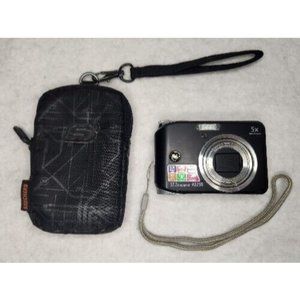 GE A1250 12.2MP 5x Optical Zoom Image Stabilization Camera w/Case Black